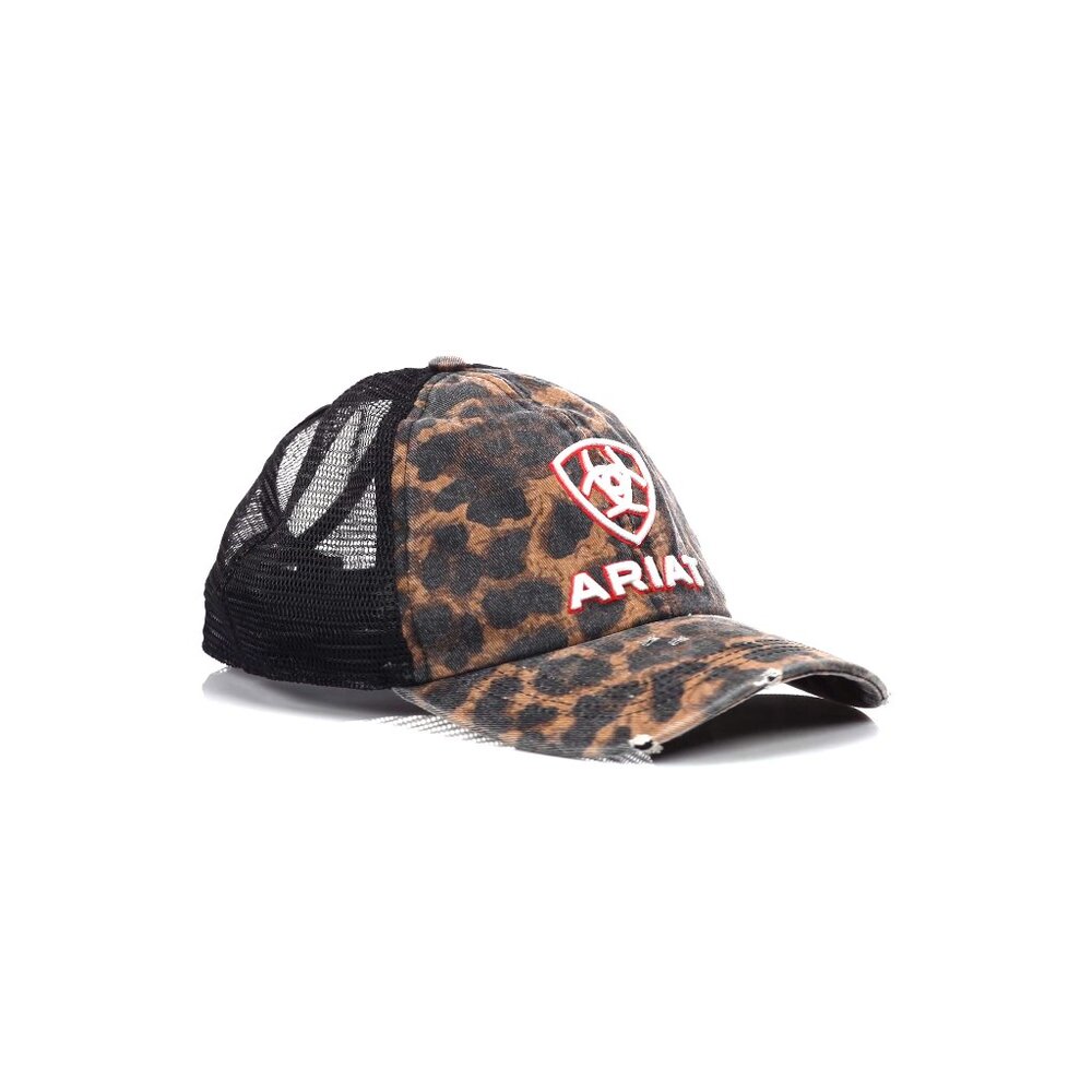 Leopard Print Ponytail Cap Hook Loop Closure Mesh… - image 6